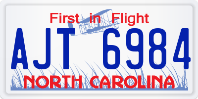 NC license plate AJT6984