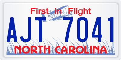 NC license plate AJT7041