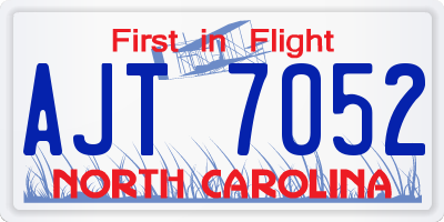 NC license plate AJT7052