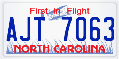 NC license plate AJT7063