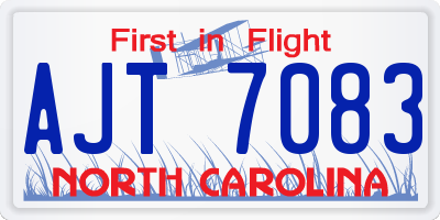 NC license plate AJT7083
