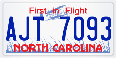 NC license plate AJT7093