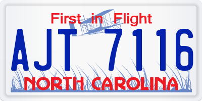 NC license plate AJT7116