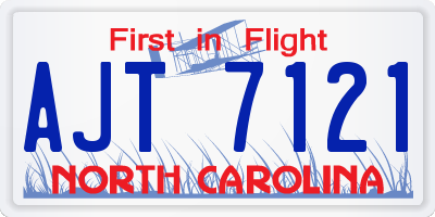 NC license plate AJT7121