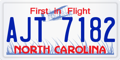 NC license plate AJT7182