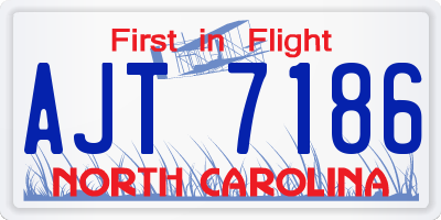 NC license plate AJT7186
