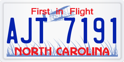 NC license plate AJT7191