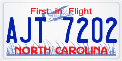 NC license plate AJT7202