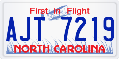 NC license plate AJT7219
