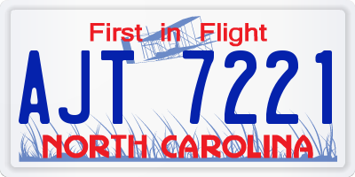 NC license plate AJT7221