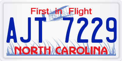 NC license plate AJT7229
