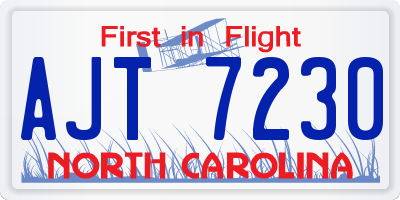 NC license plate AJT7230