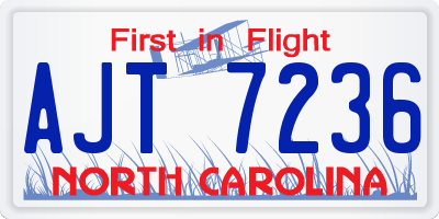 NC license plate AJT7236