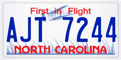 NC license plate AJT7244