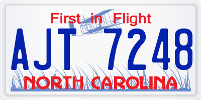 NC license plate AJT7248