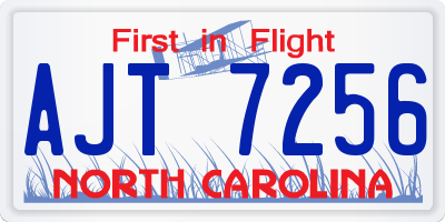 NC license plate AJT7256