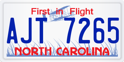 NC license plate AJT7265