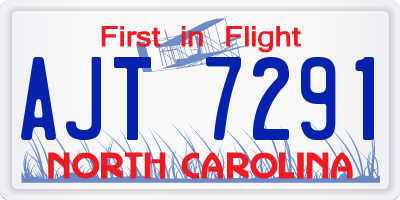 NC license plate AJT7291