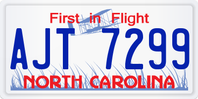 NC license plate AJT7299