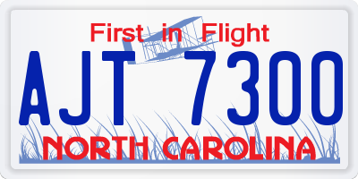 NC license plate AJT7300