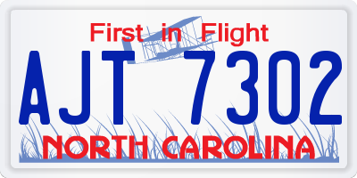 NC license plate AJT7302