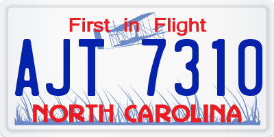 NC license plate AJT7310