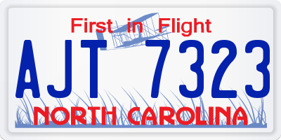 NC license plate AJT7323