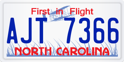 NC license plate AJT7366