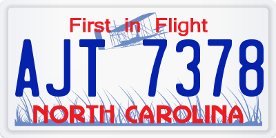NC license plate AJT7378