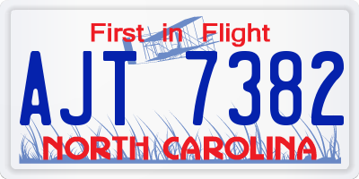 NC license plate AJT7382