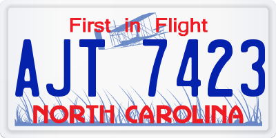 NC license plate AJT7423