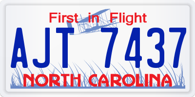 NC license plate AJT7437