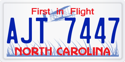 NC license plate AJT7447