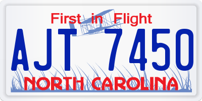 NC license plate AJT7450