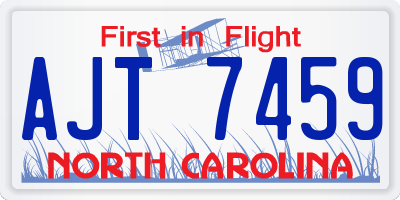 NC license plate AJT7459