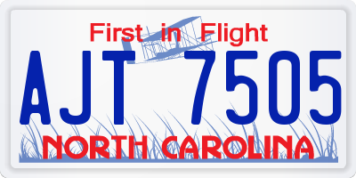 NC license plate AJT7505