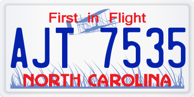 NC license plate AJT7535