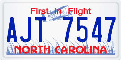 NC license plate AJT7547