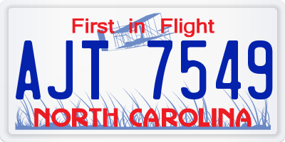 NC license plate AJT7549