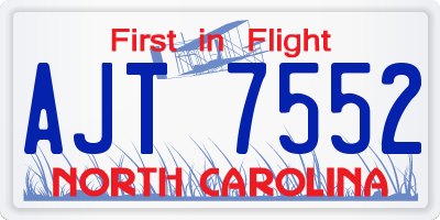 NC license plate AJT7552