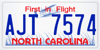 NC license plate AJT7574