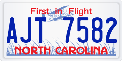 NC license plate AJT7582