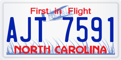 NC license plate AJT7591