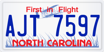 NC license plate AJT7597