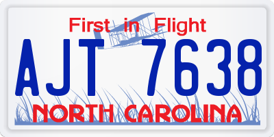 NC license plate AJT7638