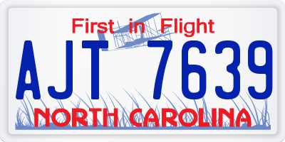 NC license plate AJT7639