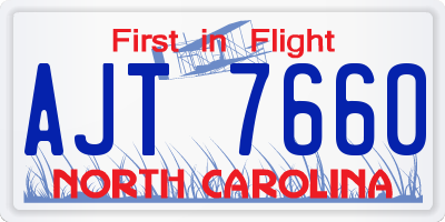 NC license plate AJT7660