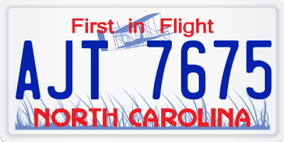 NC license plate AJT7675