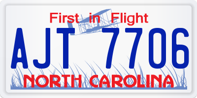 NC license plate AJT7706