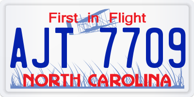 NC license plate AJT7709
